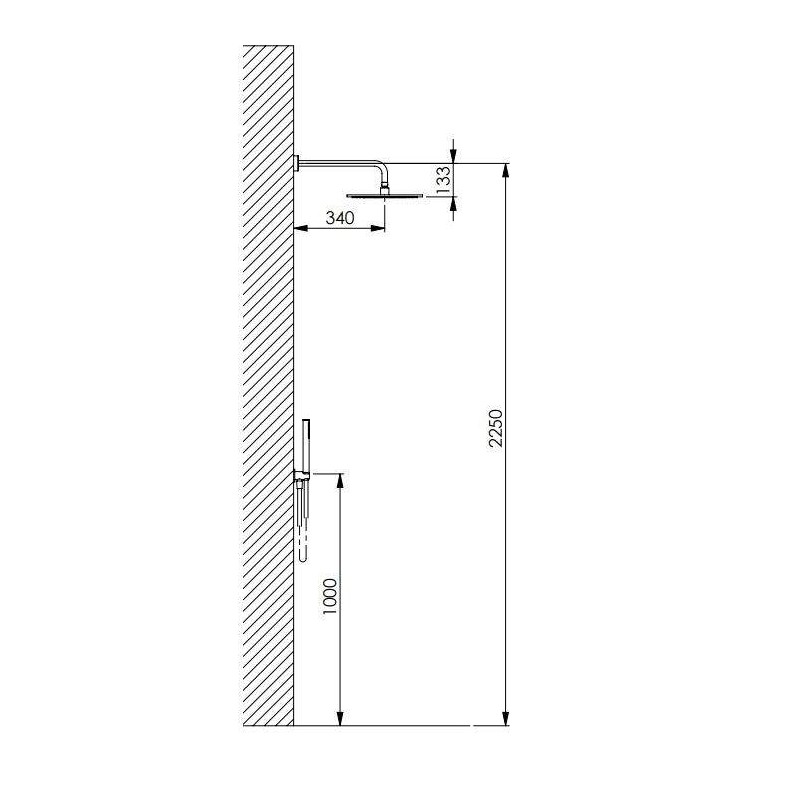 Kit Doccia completi Kit doccia in ottone cromato soffione Ø20 cm Damast Elegance Tondo 13652