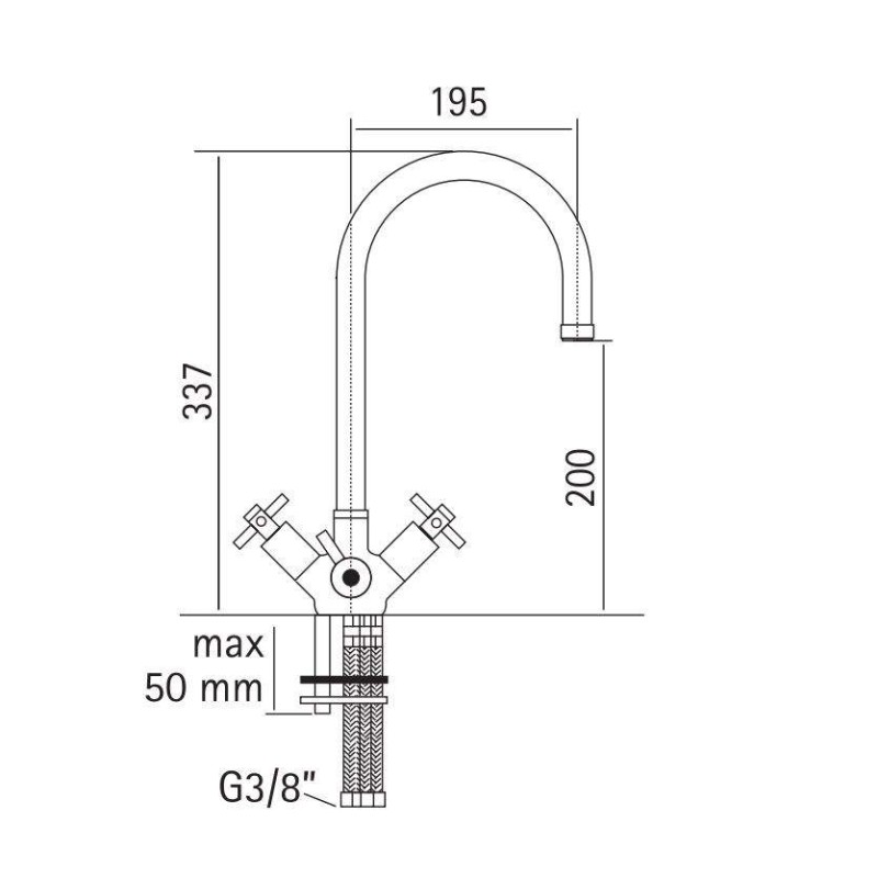 3 Wege Küchenarmaturen 3-Wege-Küchenmixer mit separatem Wasser Rub.Magistro 89X