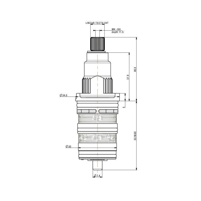 Cartouches thermostatiques Cartouche thermostatique Vernet pour robinetterie Fantini 9000T071