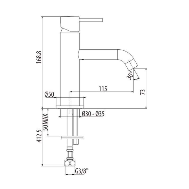 Rubinetti Lavabo Monoleva Miscelatore per lavabo bianco opaco Gattoni Easy 2382/23BO