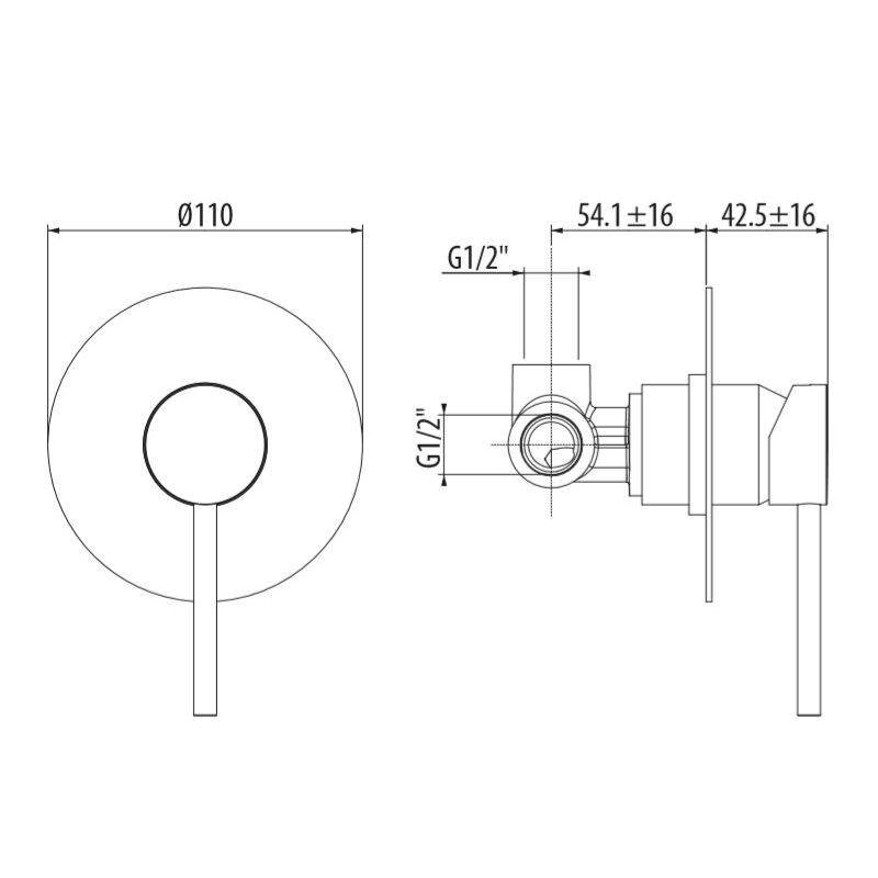 Robinets Douche encastrés Mitigeur de douche à encastrer 1 sortie blanc mat Gattoni Easy 2230/22BO