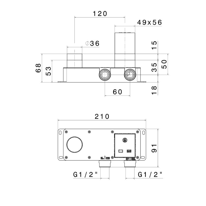 Built-in shower taps concealed body for tap Newform 27853