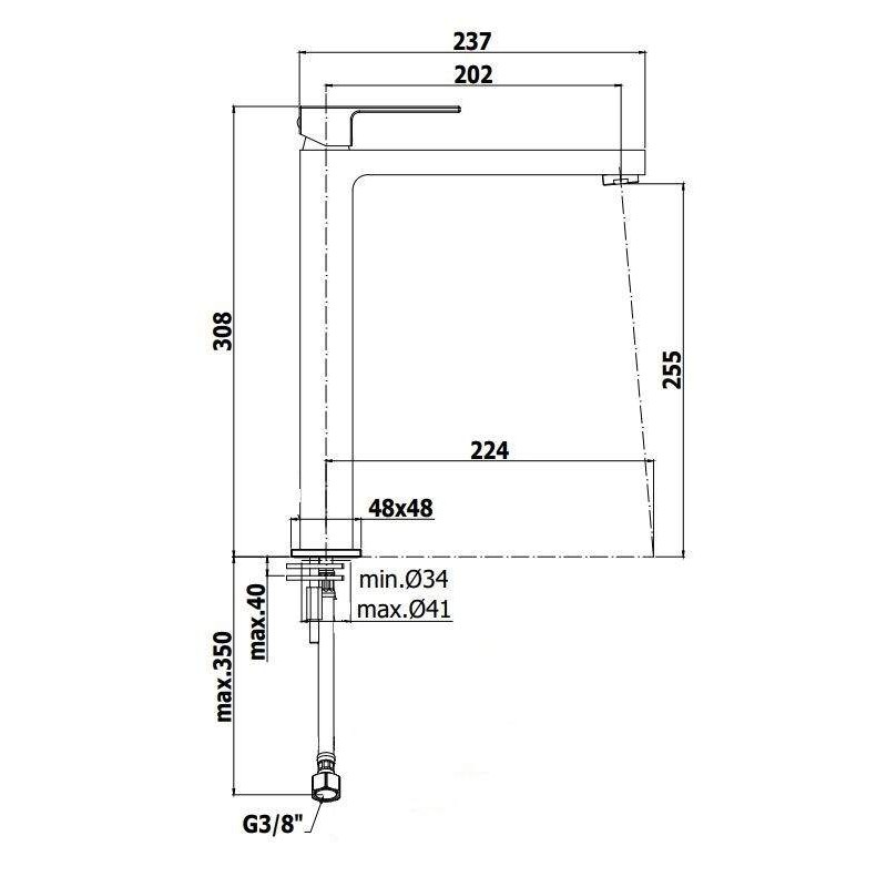 Rubinetti alti per bacinella Miscelatore lavabo tipo alto Paffoni ELLE EL081CR