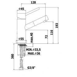 Grifos Lavabo Monomando Mezclador de lavabo de latón cromado Paffoni Birillo BI071CR