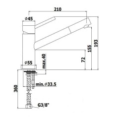 Robinets de lavabo à levier unique Mélangeur de lavabo avec bec long Paffoni Birillo BI081CR