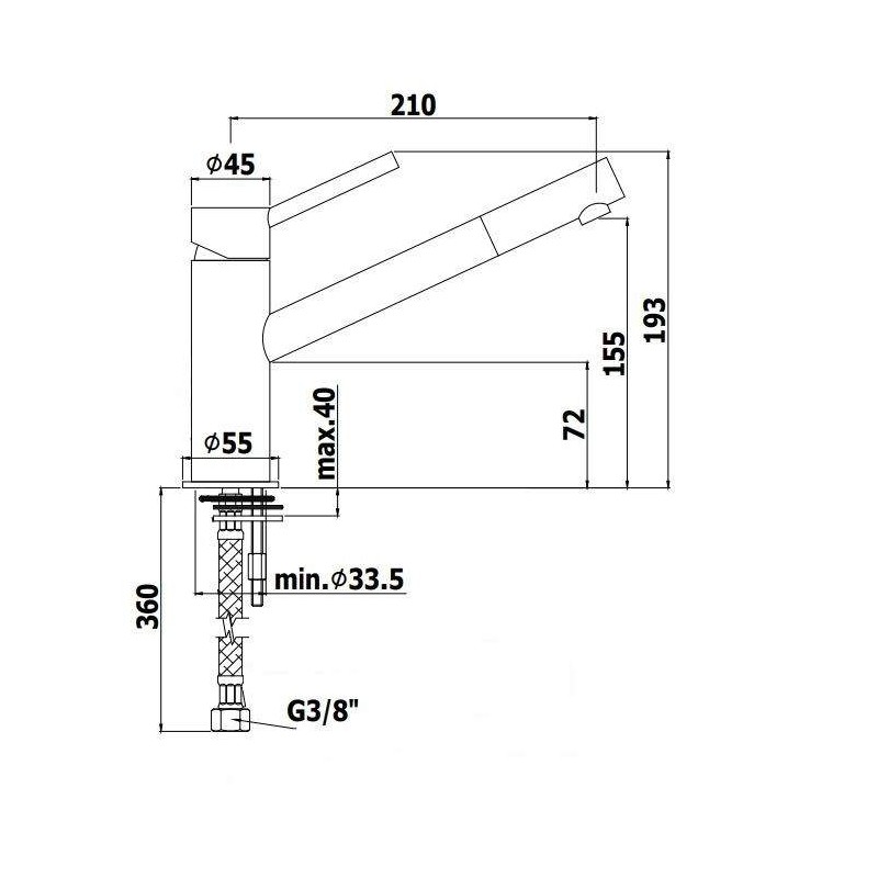 Grifos Lavabo Monomando Mezclador de lavabo con caño largo Paffoni Birillo BI081CR