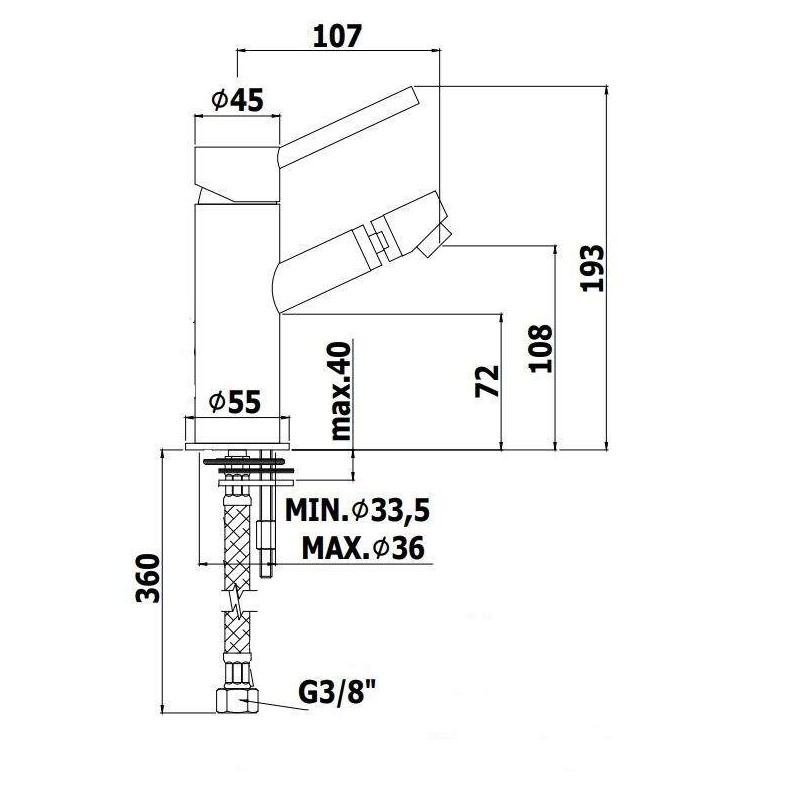 Einhebel-Bidetarmaturen Bidetmischer mit verbundenem Auslauf Paffoni Birillo BI131CR