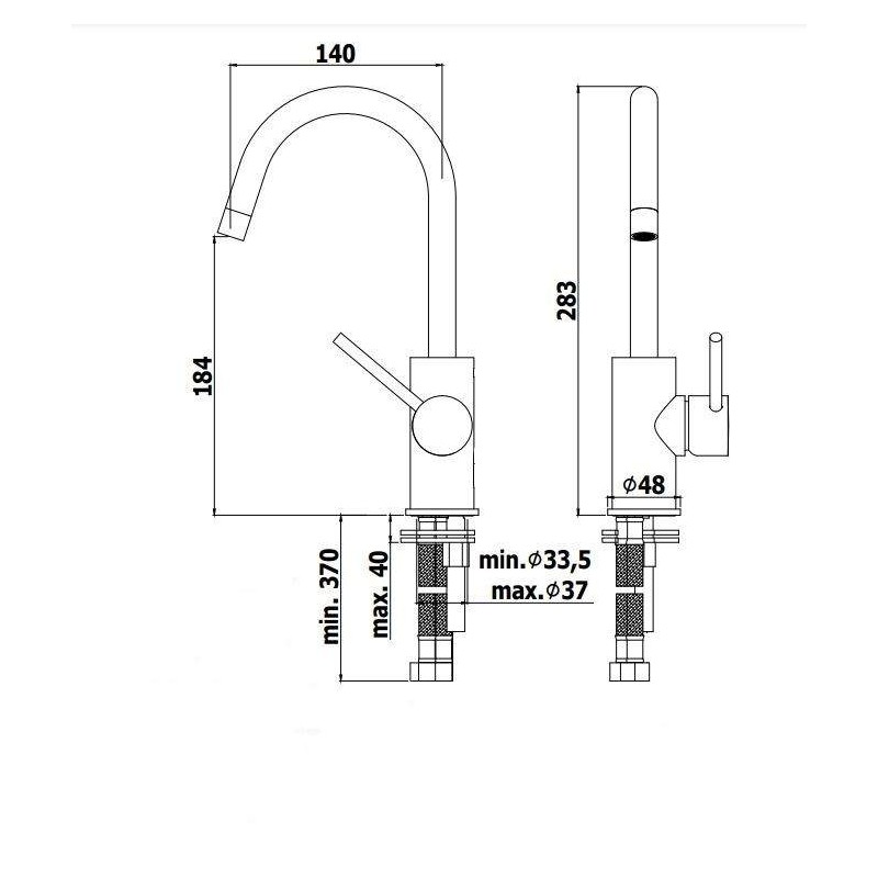 Grifos Lavabo Monomando Mezclador de lavabo redondo con caño regulable Paffoni Light LIG078CR