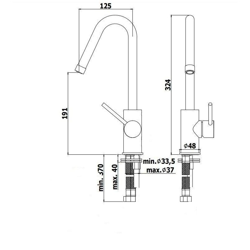 Grifos para Lavabo mezclador para lavabo caño alto Paffoni Light LIG978CR