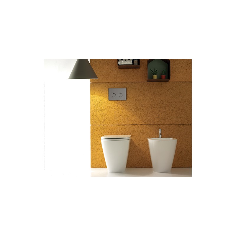 WC a Terra Vaso WC in ceramica a terra installazione filo parete 52.36 Globo Forty3 FO002BI