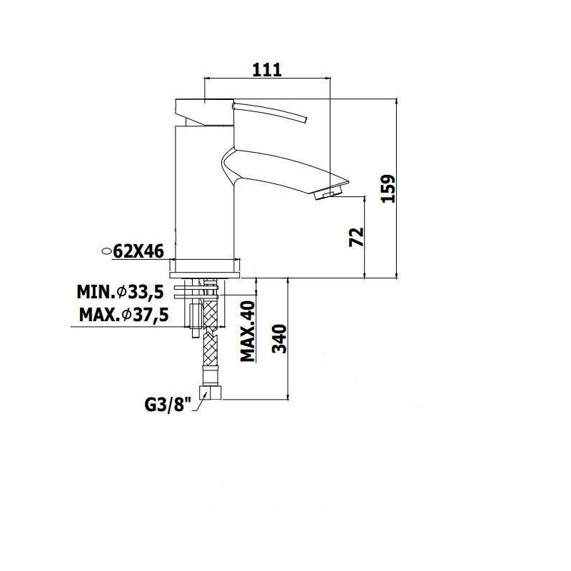 Grifos Lavabo Monomando Mezclador de lavabo de color cromo Paffoni Berry BR071CR