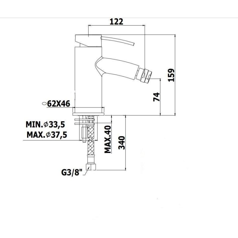 Einhebel-Bidetarmaturen Bidetmischer aus Messing Paffoni Berry BR131CR