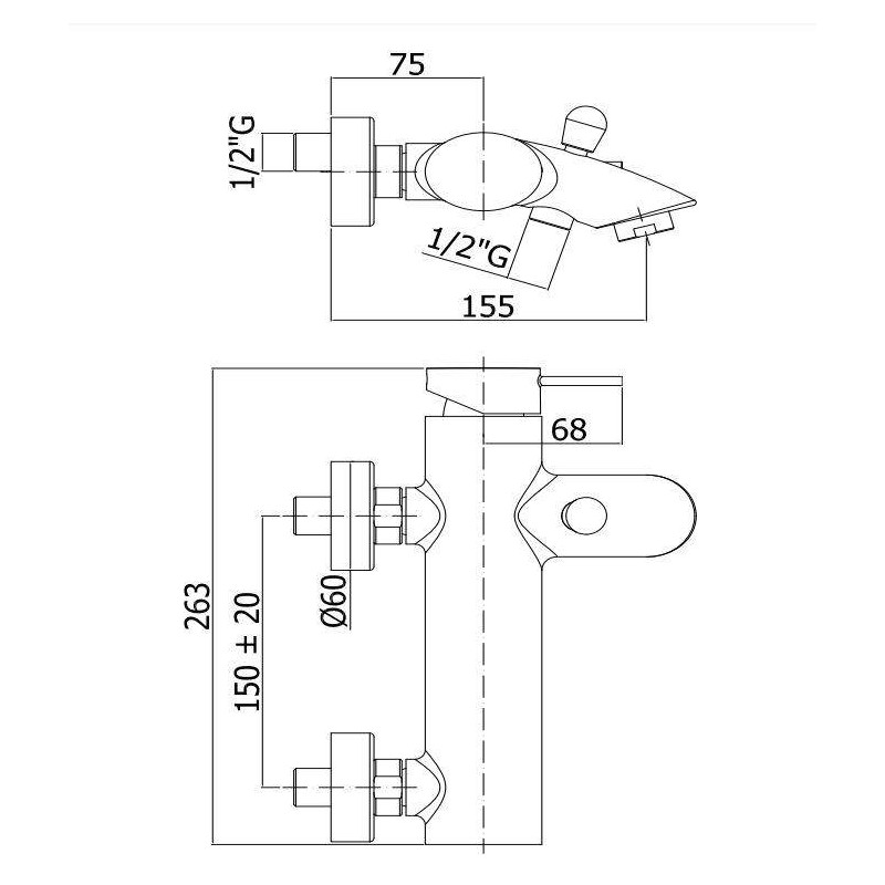 Single Lever Bathtub taps Bath mixer with shower set Paffoni Berry BR023CR