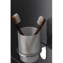 Soap dishes and toothbrush holders Glass holder in polished steel with screw fixing Capannoli Easy YE103   VS55V