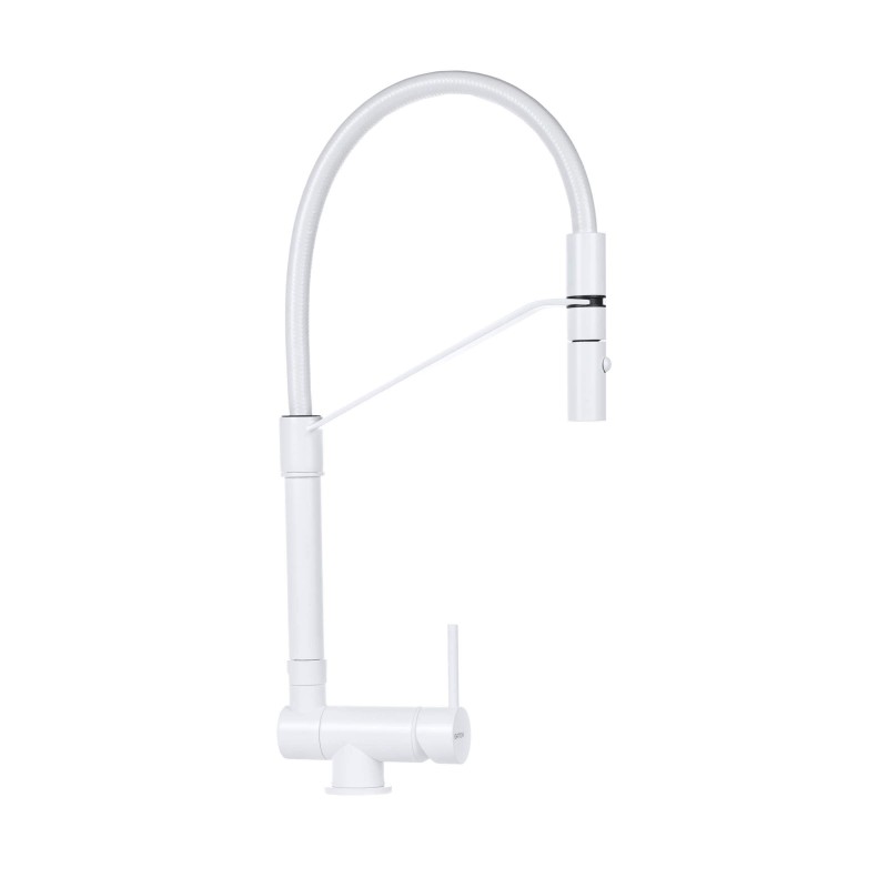 Spandrel kitchen taps Matt white underwindow kitchen sink mixer Gattoni Rubinetterie 6015065BO