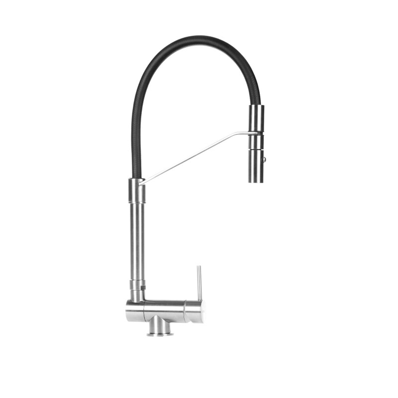 Spandrel kitchen taps Brushed steel underwindow kitchen sink mixer Gattoni Rubinetterie 6015065NS