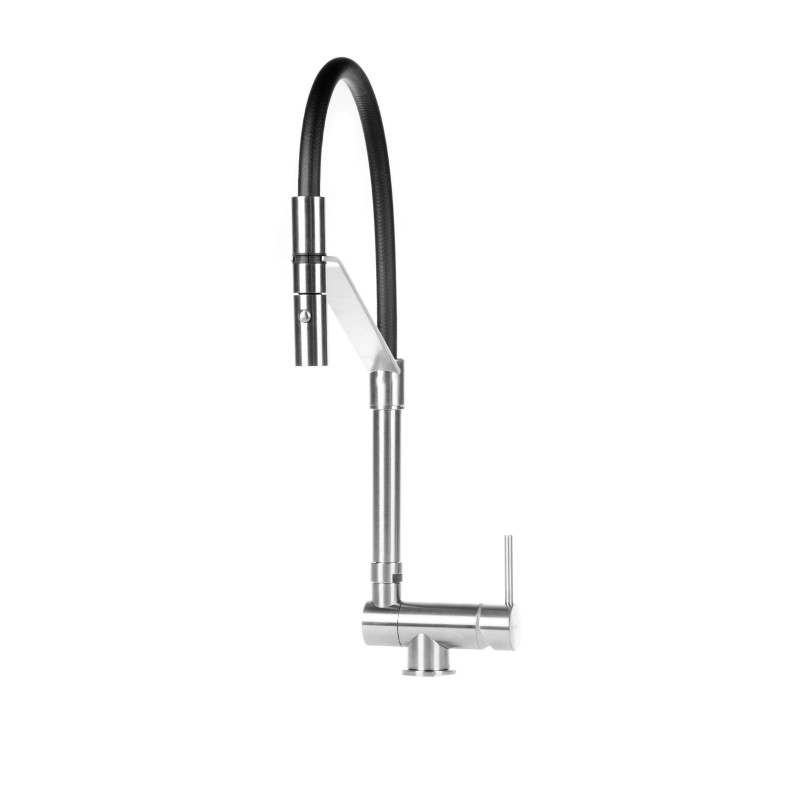 Spandrel kitchen taps Brushed steel underwindow kitchen sink mixer Gattoni Rubinetterie 6015065NS