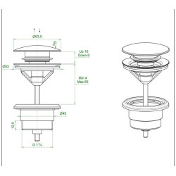 Siphons, discharges and drains Universal clic-clac drain in bronze color Gattoni 1510/00V0