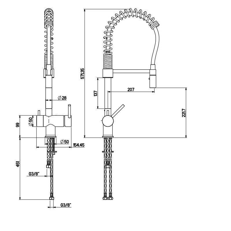 Three ways kitchen taps Kitchen sink mixer for purified water Gattoni 0196/PCC0