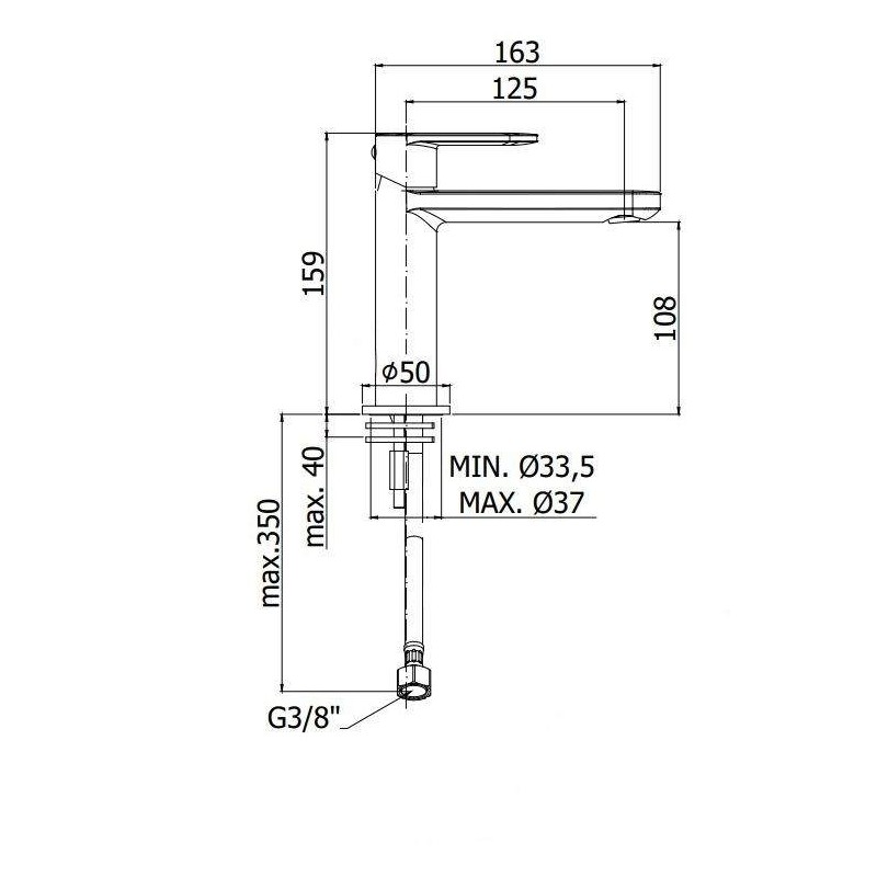 Grifos Lavabo Monomando Mezclador de lavabo de latón cromado Paffoni Candy CA071HCR