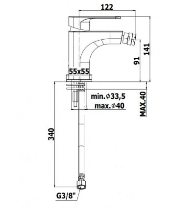 Miscelatore per bidet in ottone cromato Paffoni SLY SY131CR