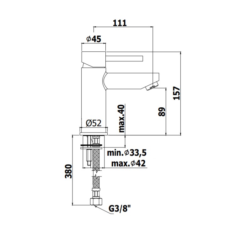 Einhebelmischer Runder Waschtischmischer Paffoni STICK SK071HCR