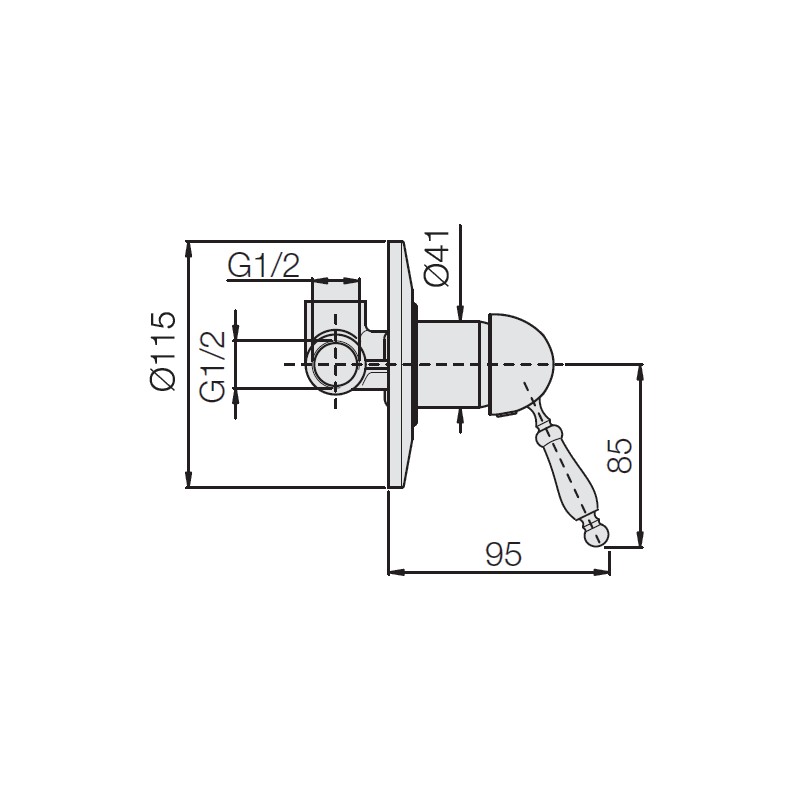 Unterputz Duscharmaturen Mixer für Duschkabine in antiker Bronzefarbe Nice Funny 6060004BB