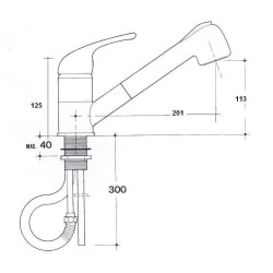 Küchenarmaturen mit Brause Küchenmixer mit zwei Funktionen und Dusche i Crolla 17070CR