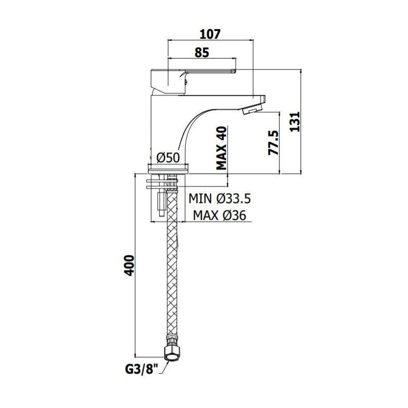 Grifos Lavabo Monomando Mezclador de lavabo de color cromo Paffoni Paffoni RED071CR