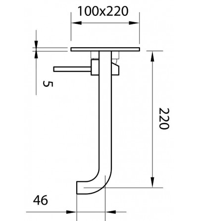 Miscelatore per lavabo da incasso con placca in acciaio AISI316 Ponsi Stilox  BTSTLXLA04