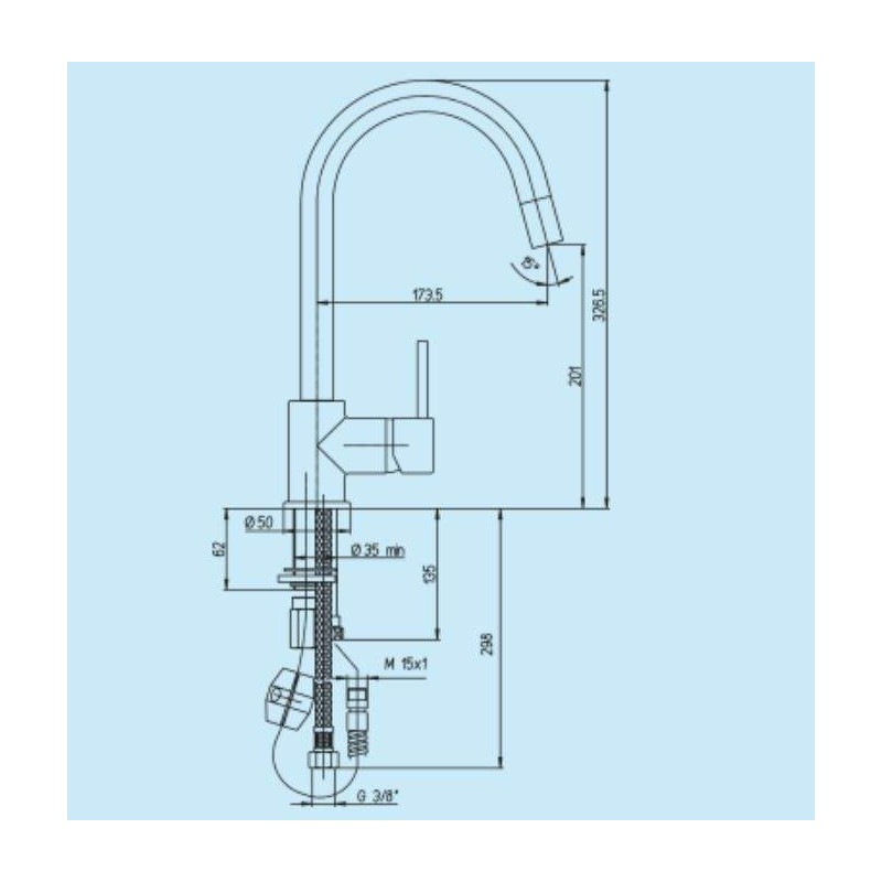 Kitchen taps with shower head Kitchen sink mixer with extractable shower Piralla Essenza 0ES00109A16