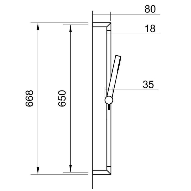 Latches Shower rail in AISI 316 stainless steel Ercos Stilox BNSTLXAS41