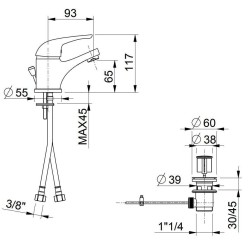 Robinet de salle de bain Ensemble de mitigeurs pour lavabo et bidet en laiton chromé Icrolla H23 KITH23CR