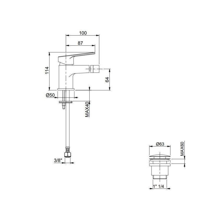 Robinet de salle de bain Ensemble complet de mitigeurs en laiton chromé ICrolla Flash KITFLASH1CR