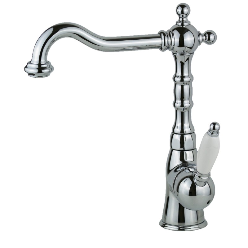 Robinets de lavabo à levier unique Mitigeur de lavabo de style rétro de couleur chrome brillant Gattoni Orta 2742/27C0.OLD