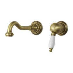 Grifo lavabo de pared Mezclador monomando de pared en color bronce Gattoni Orta 2737/27VB.OLD