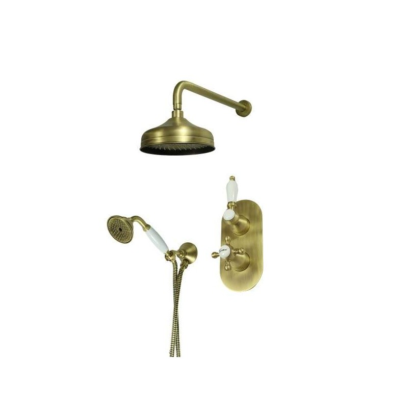 Duschset Komplettes Duschset in Bronze mit Thermostatmischer Gattoni Orta KT105/27VB.OLD