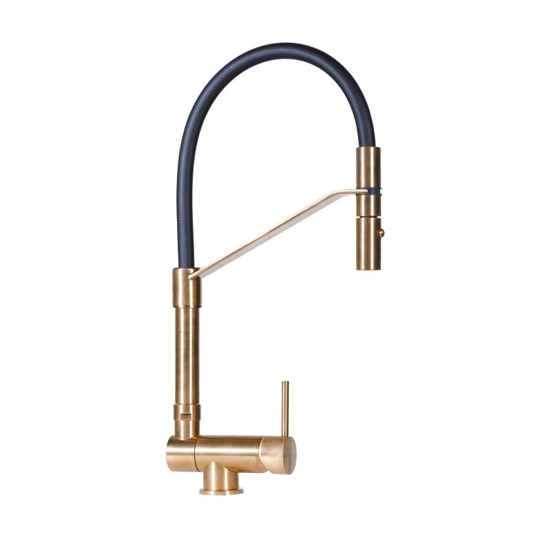 Spandrel kitchen taps Brushed gold color underwindow kitchen sink mixer Gattoni Rubinetterie 6015065SG