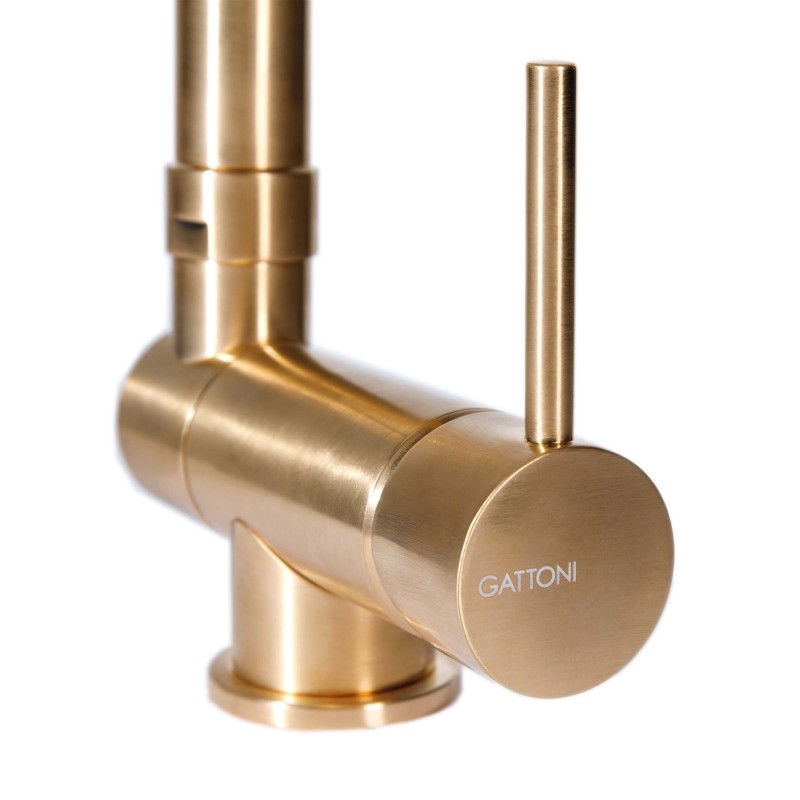 Spandrel kitchen taps Brushed gold color underwindow kitchen sink mixer Gattoni Rubinetterie 6015065SG