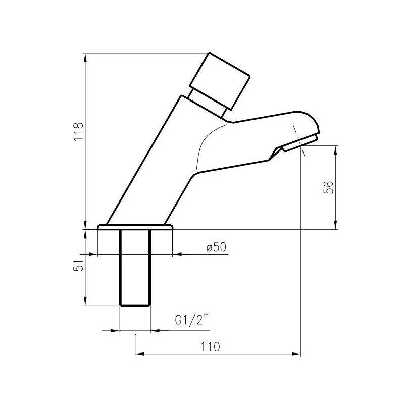 Robinets avec bouton de temps pour la sortie d'eau Mélangeur de lavabo avec arrêt temporisé de 15 secondes Idral Modern 08210-08