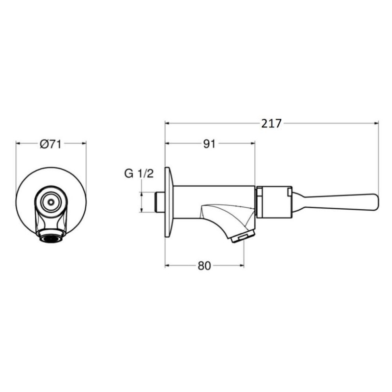 Grifo con palanca medical Grifo para lavabo de pared con palanca anti-desenroscado Idral Classic 08001A