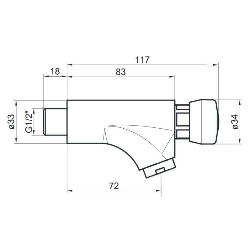 Grifos con pulsador Grifo de pared temporizado para lavabo con pulsador Idral Classic 08000/E