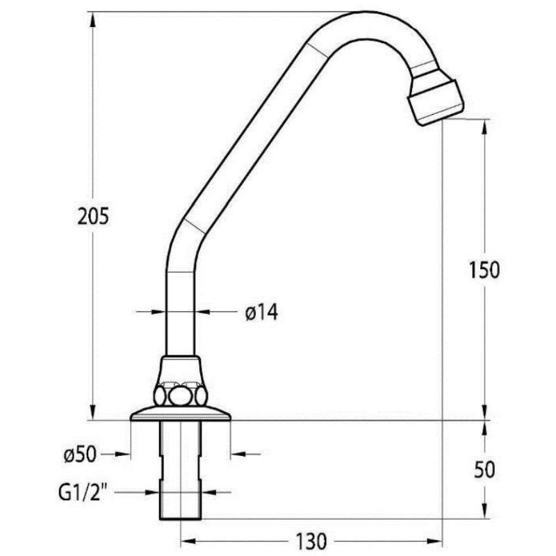 Spout of the tap spare parts Adjustable spout in tube for installation on top Idral 02024