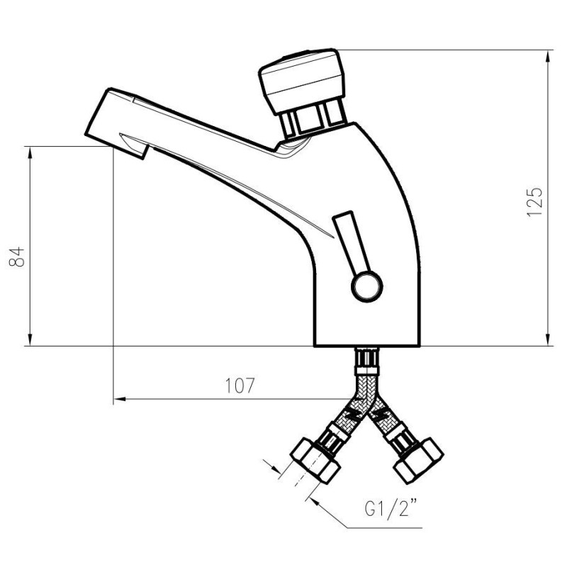 Push-Button Taps Timed washbasin mixer with push button Idral Classic 08012