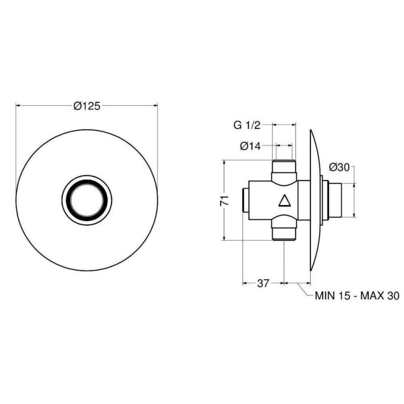 Zeitgesteuerter Druckknopfarmaturen Eingebauter zeitgesteuerter Duschhahn mit Druckknopf Idral Modern 08140/E-08140/E-30