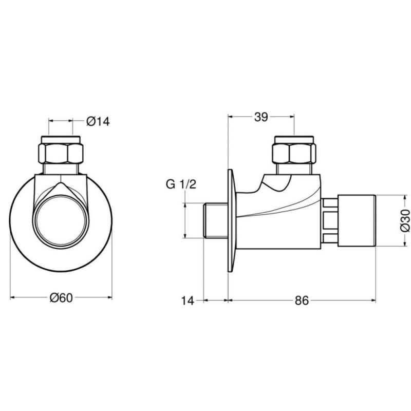 Grifos con pulsador Grifo de ducha temporizado con toma de corriente de pared Idral Modern 08120-15 - 08120-30