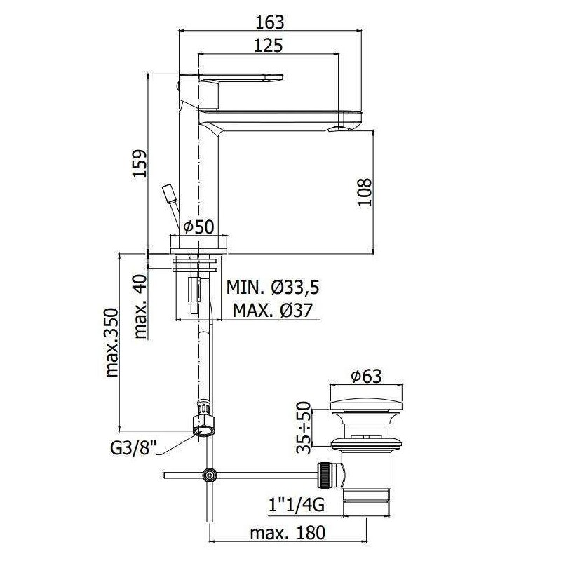 Bathroom Faucet Set Complete bathroom mixer set Paffoni Candy CA075-CA135