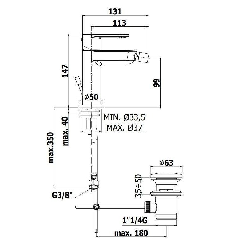 Bathroom Faucet Set Complete bathroom mixer set Paffoni Candy CA075-CA135