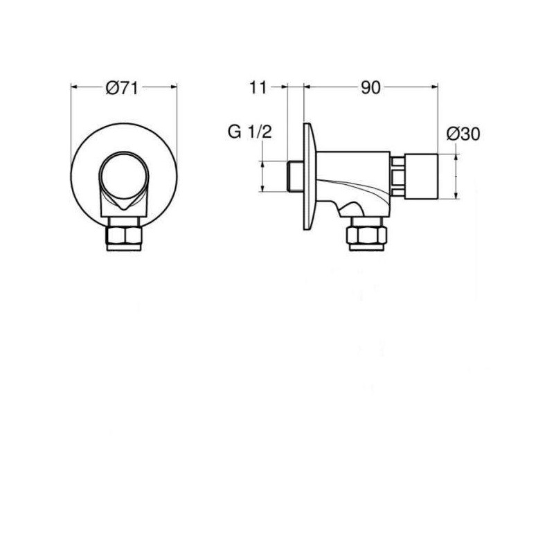 Push-Button Taps Wall mounted urinal tap with timed stop Idral Modern 08120/E-08120/1E