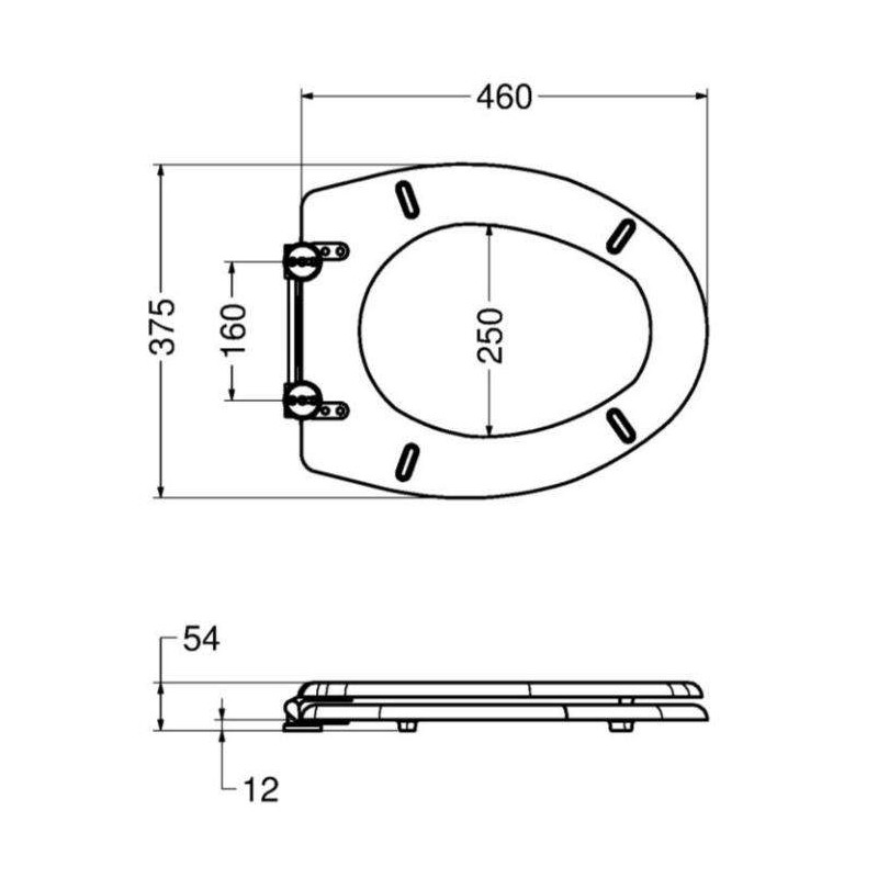 Axes pour toilet Siège blanc pour casseroles sans ouverture frontale Idral Easy 11300